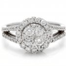 1.10Ct Natural Diamond 18K Solid White Gold Ring
