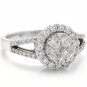 1.10Ct Natural Diamond 18K Solid White Gold Ring