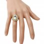 6.00Ct Natural Aquamarine and Diamond 14K Solid Yellow Gold Ring