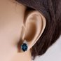 4.60ct Blue Topaz and Diamond 14K White Gold Earrings