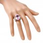 16.05 Carats NATURAL KUNZITE and DIAMOND 14K Solid White Gold Ring