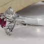 Antique Estate 2.20 Carats Natural Ruby and Diamond 18K Solid White Gold Ring