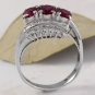 Antique Estate 2.20 Carats Natural Ruby and Diamond 18K Solid White Gold Ring