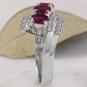 Antique Estate 2.20 Carats Natural Ruby and Diamond 18K Solid White Gold Ring