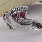 Antique Estate 2.20 Carats Natural Ruby and Diamond 18K Solid White Gold Ring