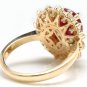 6.30 Carats Natural Red Ruby and Diamond 14K Solid Yellow Gold Ring