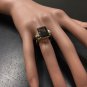 7.35Ct Natural Smokey Quartz & Diamond 14K Solid Yellow Gold Ring