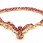 54.14Ct Natural Ruby & Diamond 14K Solid Yellow Gold Necklace