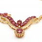 54.14Ct Natural Ruby & Diamond 14K Solid Yellow Gold Necklace
