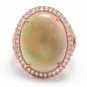 8.60Ct Natural Australian Opal and Diamond 14K Solid Rose Gold Ring