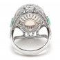 8.00Ct Natural Opal Sapphire Emerald & Diamond 14K Solid White Gold Ring