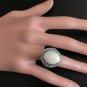 8.00Ct Natural Opal Sapphire Emerald & Diamond 14K Solid White Gold Ring