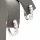 0.90Ct Natural Diamond 14K Solid White Gold Hoop Earrings