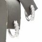 0.90Ct Natural Diamond 14K Solid White Gold Hoop Earrings