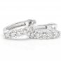 0.90Ct Natural Diamond 14K Solid White Gold Hoop Earrings