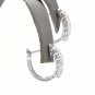 0.90Ct Natural Diamond 14K Solid White Gold Hoop Earrings