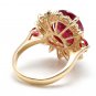 6.70 Carats Red Ruby and Diamond 14K Solid Yellow Gold Ring