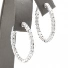 2.00Ct Natural Diamond 14K Solid White Gold Hoop Earrings
