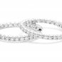 2.00Ct Natural Diamond 14K Solid White Gold Hoop Earrings