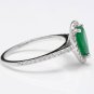 1.85Ct Natural Colombian Emerald & Diamond 14K Solid White Gold Ring