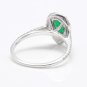 1.85Ct Natural Colombian Emerald & Diamond 14K Solid White Gold Ring