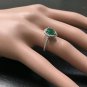 1.85Ct Natural Colombian Emerald & Diamond 14K Solid White Gold Ring