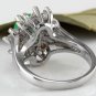 Estate 2.65Ct Natural Colombian Emerald & Diamond 14K Solid White Gold Ring