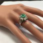 Estate 2.65Ct Natural Colombian Emerald & Diamond 14K Solid White Gold Ring