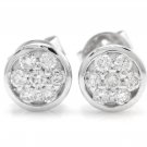 0.25Ct Natural SI1 Diamond 14k Solid White Gold  Earrings