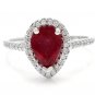 1.80 Carats Red Ruby and Natural Diamond 14K Solid Yellow Gold Ring
