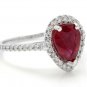 1.80 Carats Red Ruby and Natural Diamond 14K Solid Yellow Gold Ring