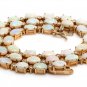 27.00Ct Natural Australian Opal & Diamond 14K Solid Yellow Gold Necklace
