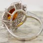 3.46Ct Natural Madeira Citrine and Diamond 14K Solid White Gold Ring