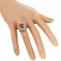 3.46Ct Natural Madeira Citrine and Diamond 14K Solid White Gold Ring