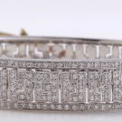 HEAVY Estate 2.50 Carat Natural VS1 Diamond 18K Solid White Gold Bracelet Bangle