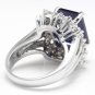 10.30Ct Natural Blue Sapphire & Diamond 14K White Solid Gold Ring