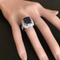 10.30Ct Natural Blue Sapphire & Diamond 14K White Solid Gold Ring