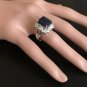 10.30Ct Natural Blue Sapphire & Diamond 14K White Solid Gold Ring