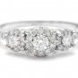 0.85 Carats Natural Diamond 14K Solid White Gold Band Ring