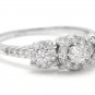 0.85 Carats Natural Diamond 14K Solid White Gold Band Ring