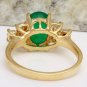 2.25Ct Natural Emerald & Diamond 14K Solid Yellow Gold Ring