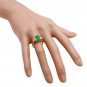 2.25Ct Natural Emerald & Diamond 14K Solid Yellow Gold Ring