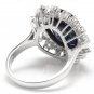 9.80Ct Natural Blue Sapphire & Diamond 14K White Solid Gold Ring