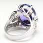 13.20 Carats NATURAL TANZANITE and DIAMOND 14K Solid White Gold Ring