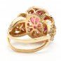 6.50 Carats Natural Rubellite and Diamond 14K Solid Yellow Gold Ring