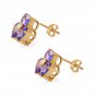 3.06Ct Natural Tanzanite and Diamond 14K Solid Yellow Gold Earrings