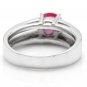 1.60 Carats Red Ruby and Natural Diamond 14K Solid White Gold Ring
