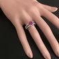 1.60 Carats Red Ruby and Natural Diamond 14K Solid White Gold Ring
