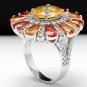 10.00 Carats NATURAL SAPPHIRE and DIAMOND 14K Solid White Gold Ring