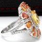10.00 Carats NATURAL SAPPHIRE and DIAMOND 14K Solid White Gold Ring